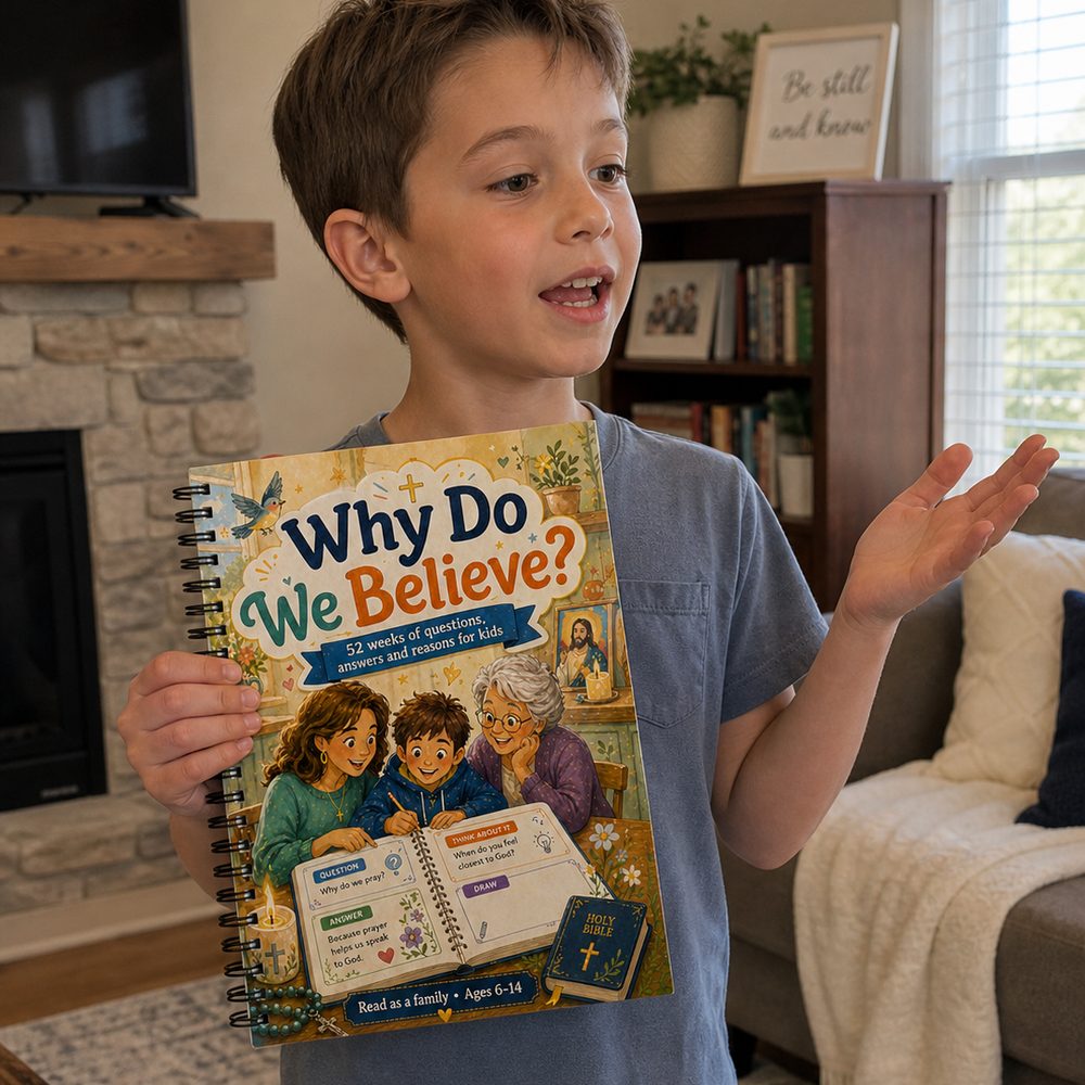 Boy holding workbook