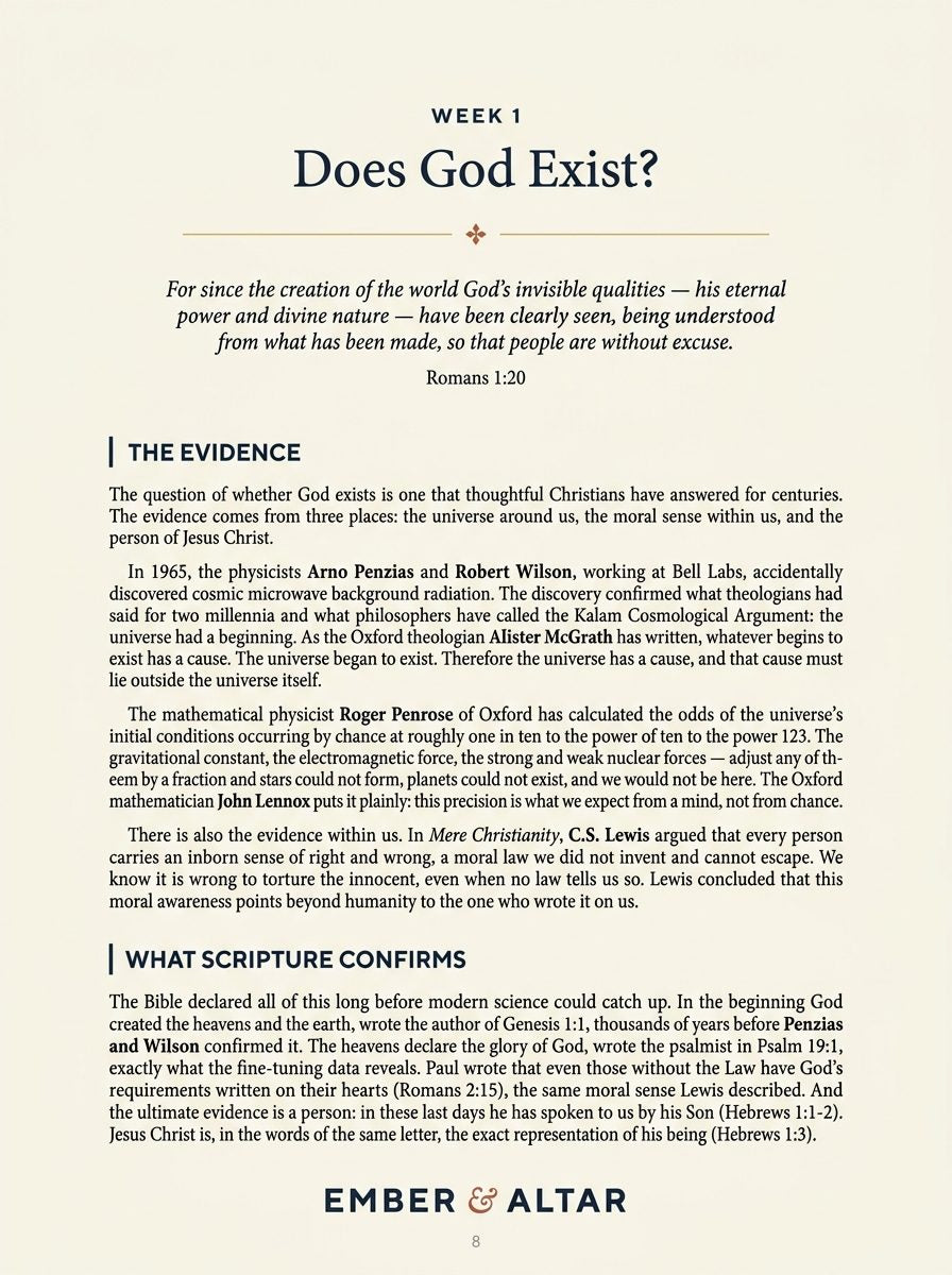 Week 1 — Does God Exist? page